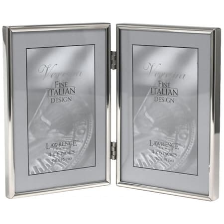 Lawrence Frames Hinged Double Simply Metal Picture Frame - Silver- 0.67 in. 650046D